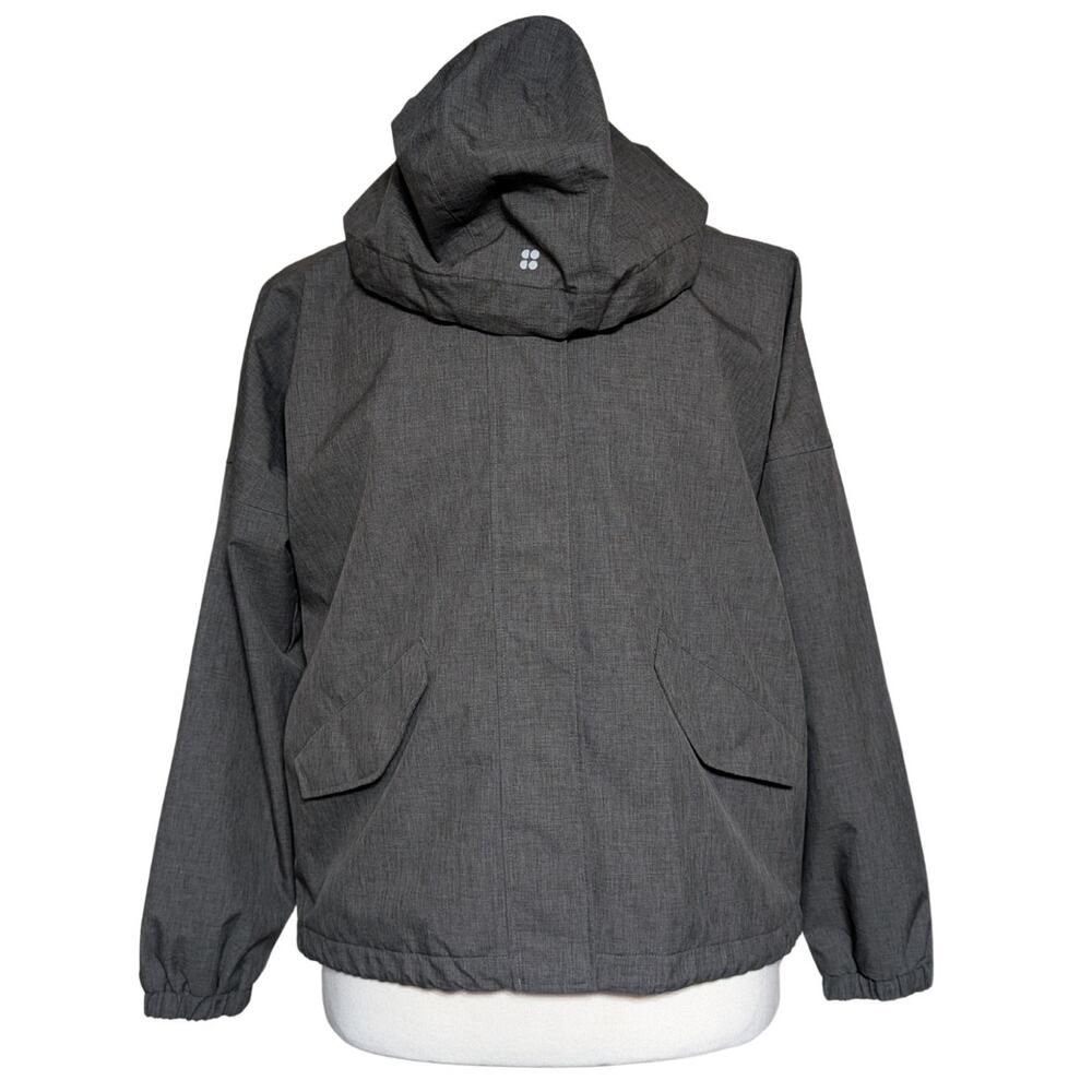 Sweaty Betty Women's Gray Hooded Pullover Windbreaker Jacket Size Small USED